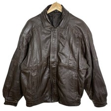 Blouson En Cuir Marron Foncé Vintage 90’s