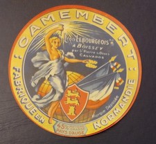 Ancienne  étiquette Fromage France  BN200436 Camembert Normandie Femme