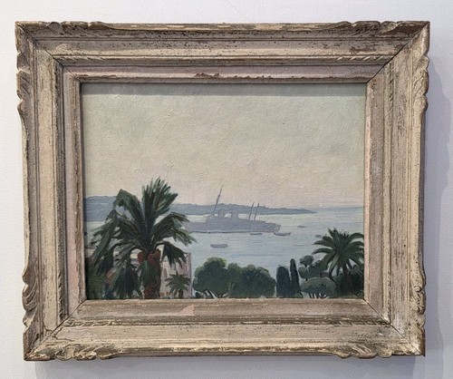 Tableau huile bord mer baie - tableau,