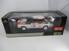 AX594 SUN STAR 1/18 1:18 AUDI QUATTRO RALLYE SAN REMO 1981 MOUTON #14 REF 4183