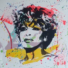 PyB signed TINA TURNER tableau pop STREET ART graffiti painting london rock USA