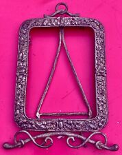 Cadre porte photo art nouveau métal argenté / étain argenté décor floral- N°12