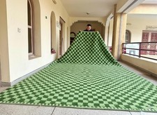 Tapis en laine berbère marocain design de haute qualité couleur vert tapis fa...