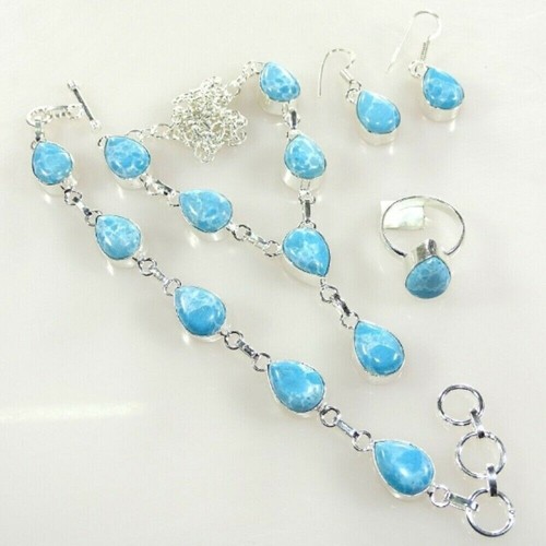 Larimar gemstone 925 silver - gemstone,
