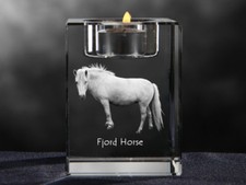 Norwegisches Cheval Fjord, Kristall-Kerzenleuchter Avec Cheval, Crystal Animals