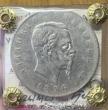 Royaume D'Italie Vittorio Emanuele II 5 Livres 1876 Roma Scellé BB / Spl