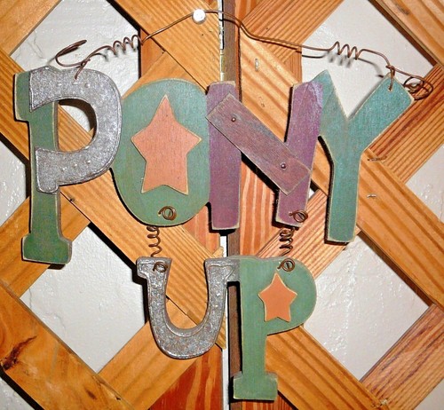 Sign pony wood - sign~"pony, up"~wood