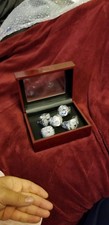 SB championship replica 2001,2003,2004,2014,2017 size 13 set w/wooden box....
