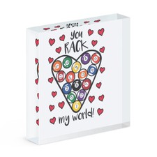 You Rack My Monde Acrylique Photo Bloc Cadre Drôle St.Valentin Snooker Piscine