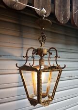 Ancienne lanterne 5 faces en bronze de style Louis XVI en ETAT DE MARCHE 