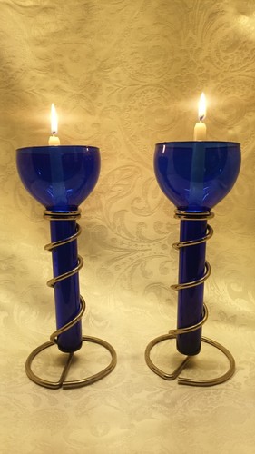 Vintage paire bougeoirs - vintage,
