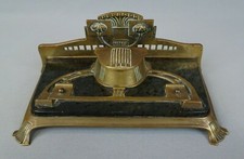 encrier allemand ancien en bronze et marbre art nouveau antique german inkwell 