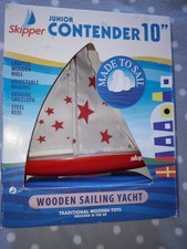 Voilier de bassin Anglais Bateau à voiles POND BOAT intact RARE en bois + boîte