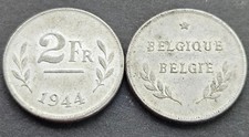 BELGIQUE 2 FRANCS 1944 FER