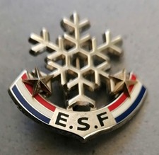 Insigne Broche Médaille de Ski ESF "Flocon 2 Étoiles" brevet niveau test 