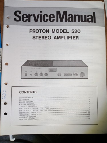 Proton 520 amplifier service - proton,