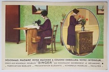 Carte publicitaire - SINGER - Meuble à Machine à coudre - Dijon