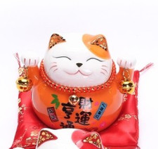 Tirelire Maneki Neko orange 12