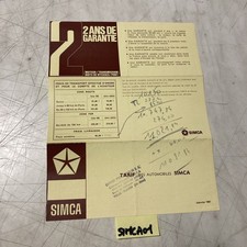 Simca 1967 liste prix 1000 1300 1500 1301 1501 catalogue prospectus automobile