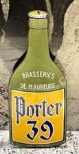 Plaque émaillée Brasseries de Maubeuge Porter 39
