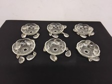Coupelles À Pampilles En Cristal Pour Lustre Ancien , Lot De 6 Coupelles
