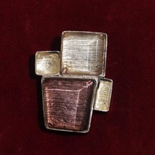 Skalli Paris broche moderniste vintage métal & résine XXème