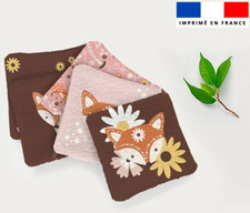 Lingettes lavables motif folk fox x 6