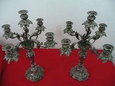 Candélabres bronze argenté