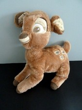 R7. DOUDOU PELUCHE DISNEY NICOTOY BAMBI MARRON ECRU FEUILLE GLAND TTBE