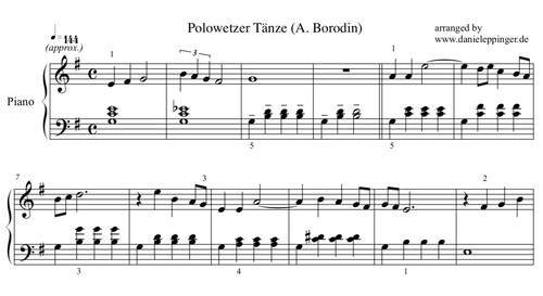 Polowetzer tänze klavier - polowetzer,
