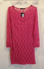 Robe rose fuchia dentelle doublée étiquetée T40 Atmosphère (2305072)