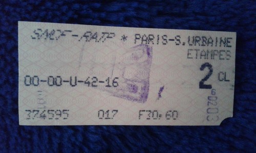 Ticket transport métro - , paris