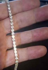 Bracelet tennis rond en or jaune massif 14 carats GH-SI diamant naturel vérif...