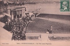 Carte postale ancienne postcard MONACO MONTE-CARLO le tir aux pigeons timbr 1924