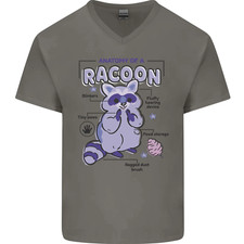 Anatomie D'Un Raton Laveur Drôle Hommes Col V Coton T-Shirt