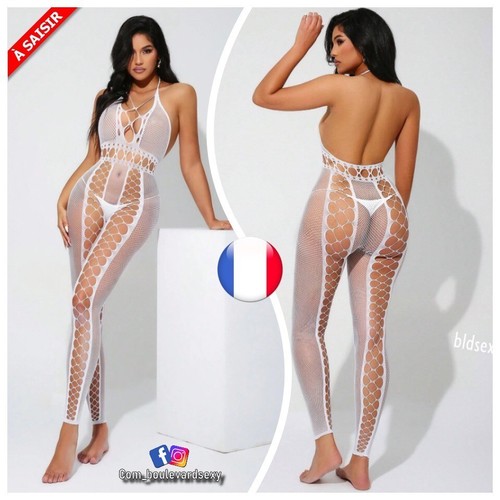 Lingerie sexy blanche col - 🔥,
