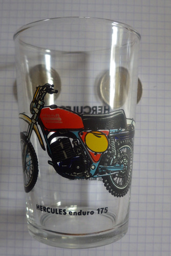 Verre moutarde déco moto - verre, à