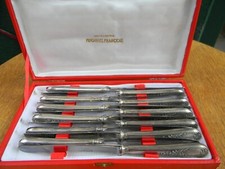 François Frionnet Couteaux Viande Louis XV Argent Plaqué Silver Silber