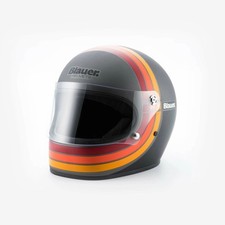 Casque Blauer 80’S Intégral Moto Vintage Titane Gris Mat ECE2206