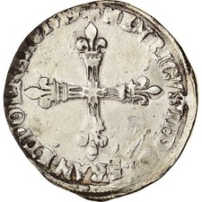 Monnaie, France, Henri III, 1/4 Ecu, 1589, Paris, TTB, Argent, Sombart:4662