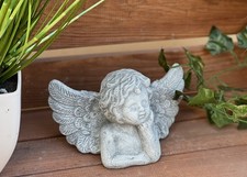 Statuette en pierre petit buste d'ange résistant au gel fonte de pierre...