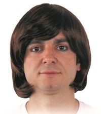 PERRUQUE Chatain DISCO Déguisement Homme année 1970 1980 NEUF