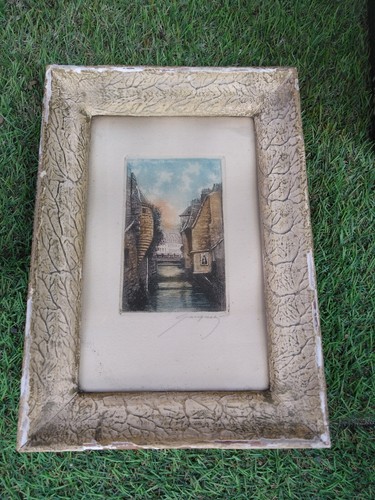 Ancienne gravure sous verre - ancienne,