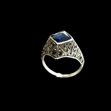 Bague argent Art Deco (1925) vintage ancien taille 48 Fr Collection Gift For Her