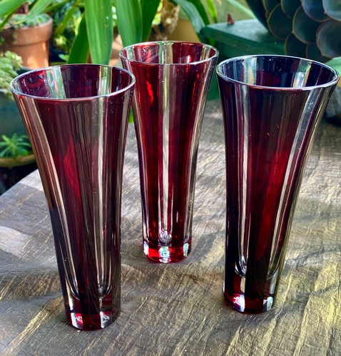 Vases cristal overlay rouge - cristal,