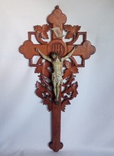 Rare grand crucifix mural en