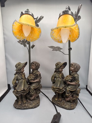 Paire lampes art nouveau - nouveau, en