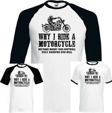 Moto T-Shirt Why I Ride A Motard Moto Yamaha Vélo Kawasaki Hommes Drôle