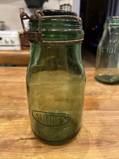 -ANCIEN BOCAL en VERRE de couleur VERTE  SOLIDEX 1 L Déco CUISINE COLLECTION D