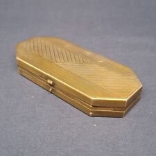 Poudrier Houbigant Vintage Style Art Déco En Métal Doré Guilloché